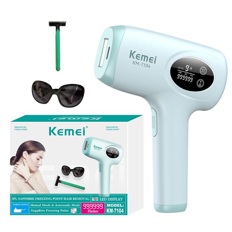 جهاز إزالة الشعر بالليزر Kemei KM 7104 مليون ومضة يدوي وأوتوماتيك