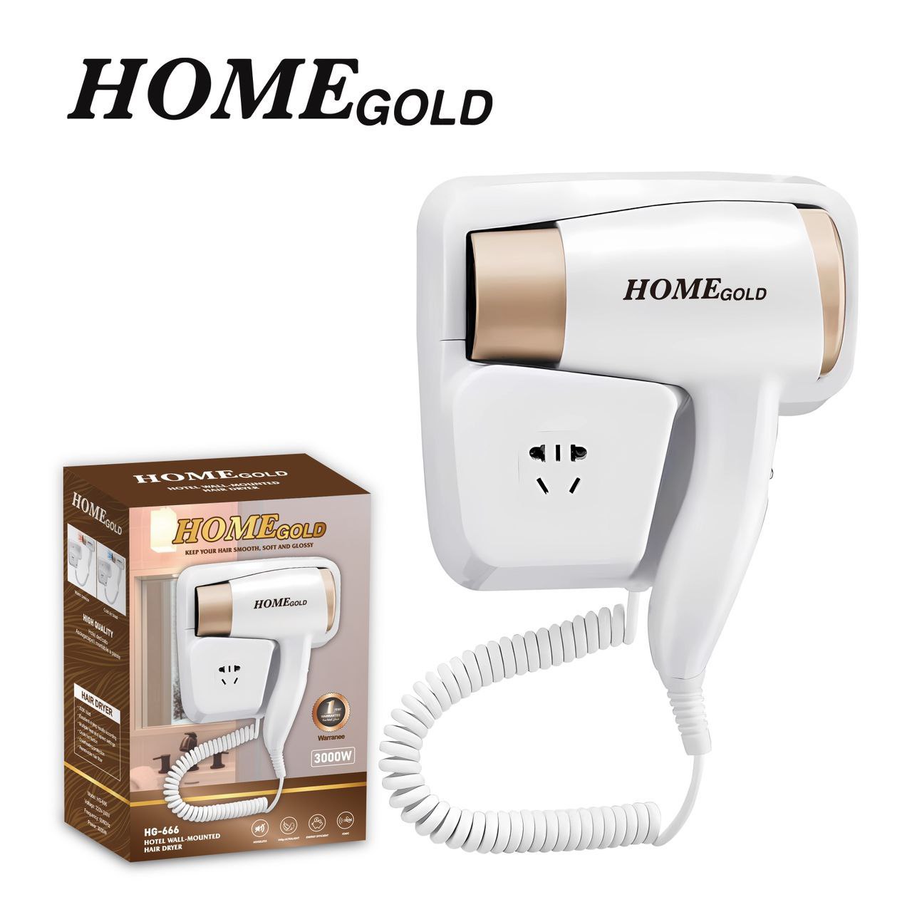 استشوار شعر Home Gold 666 تجفيف سريع وحماية للشعر