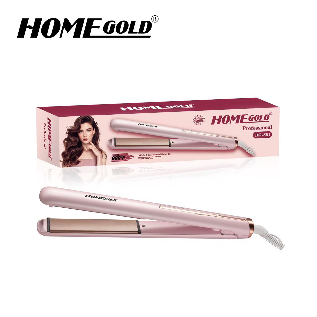 مكواة فرد الشعر Home Gold HG 381 تسخين سريع ونتائج ناعمة