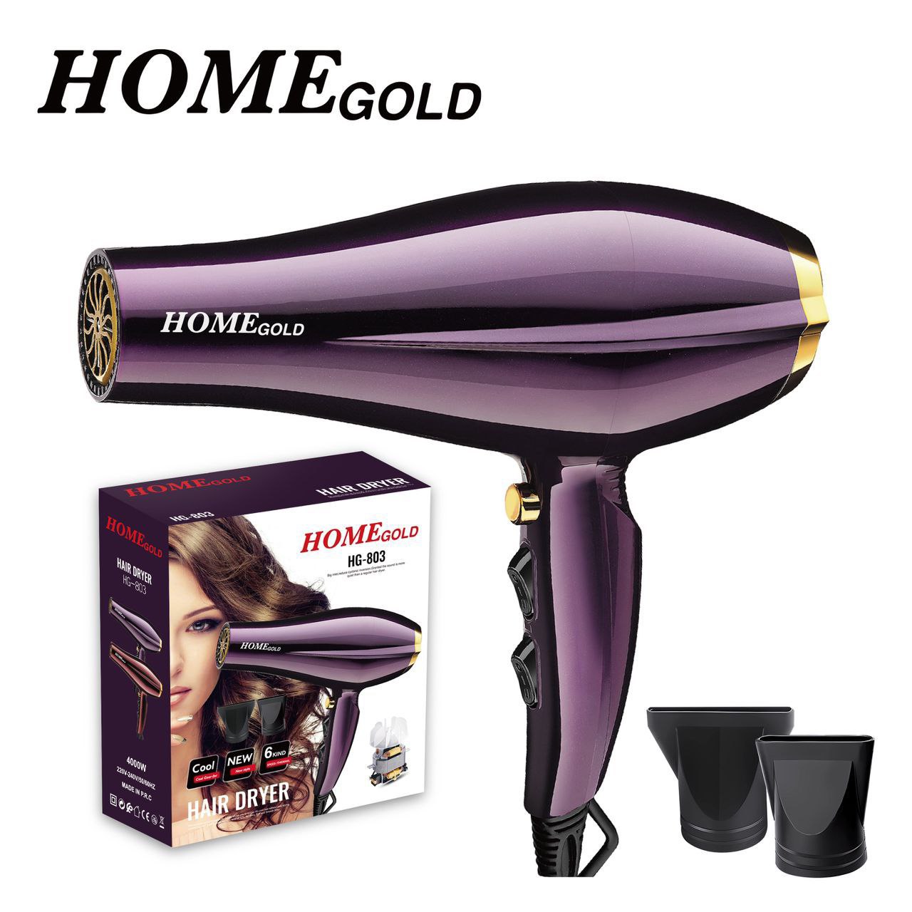استشوار شعر Home Gold 803 تجفيف قوي وسريع