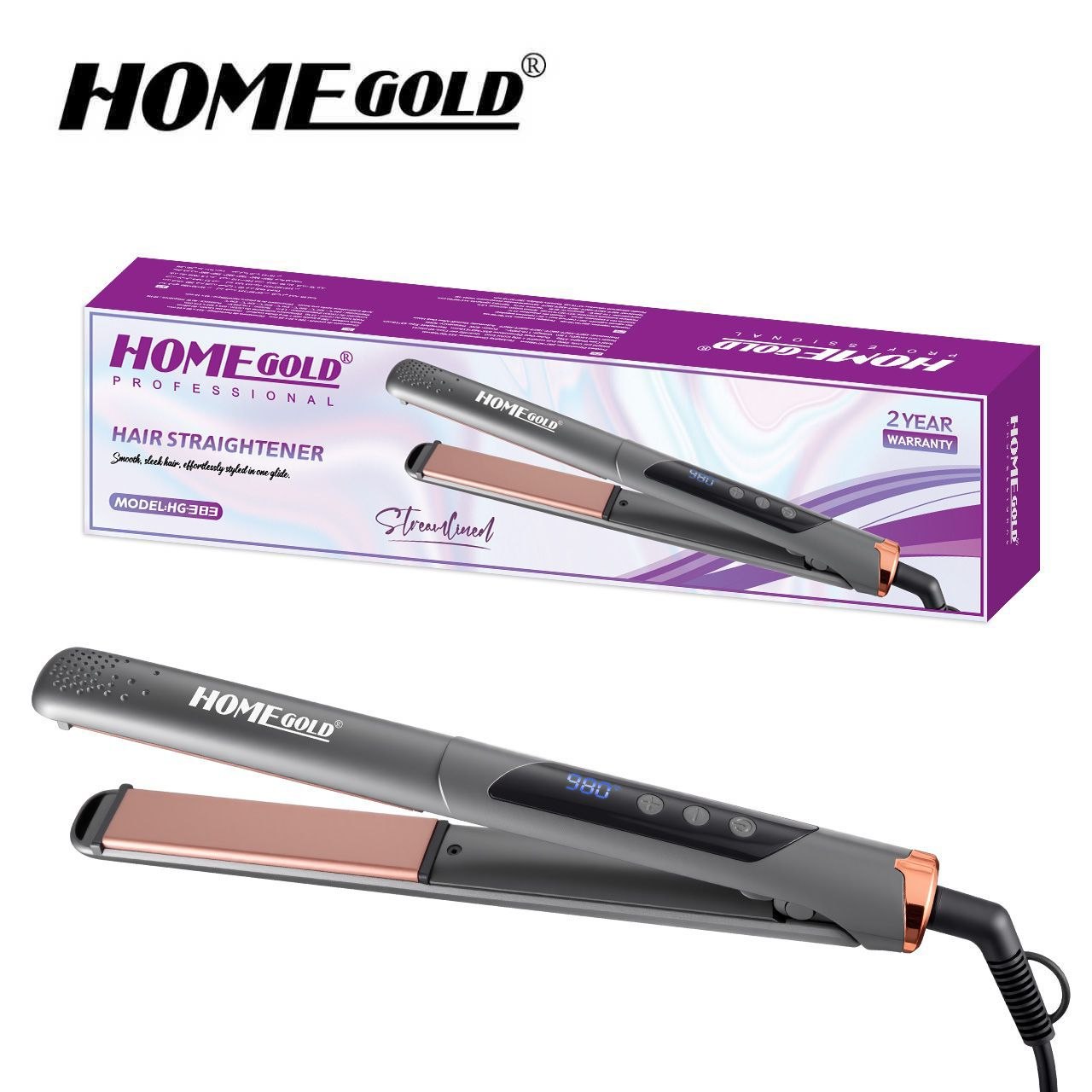 مكواة شعر Home Gold 980  فرد سريع ونتائج ناعمة