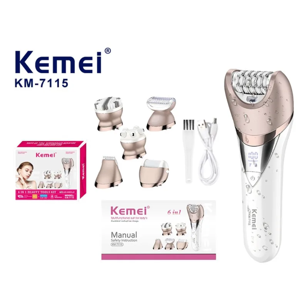 ماكينة إزالة الشعر الحريمي كيمي Kemei 7115  أداء عملي ونتائج ناعمة